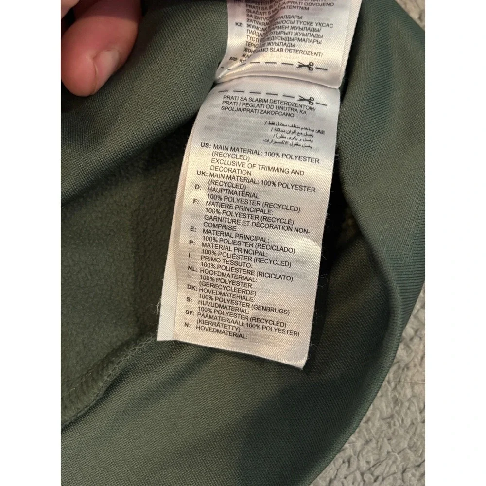 Adidas Training Mens Green Full Zip Hoodie Sweatshirt Recycled Polyester Medium